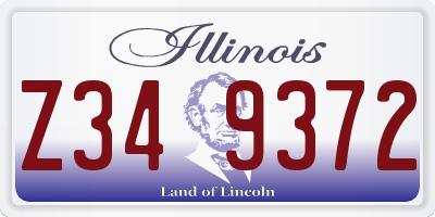 IL license plate Z349372