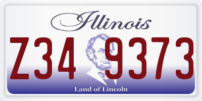 IL license plate Z349373