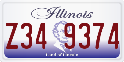IL license plate Z349374
