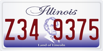 IL license plate Z349375