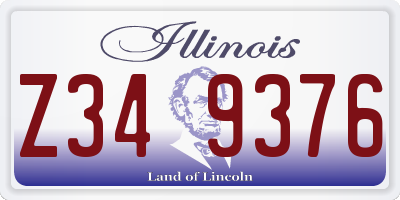 IL license plate Z349376