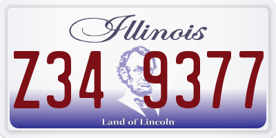 IL license plate Z349377