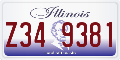 IL license plate Z349381