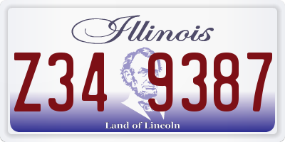 IL license plate Z349387