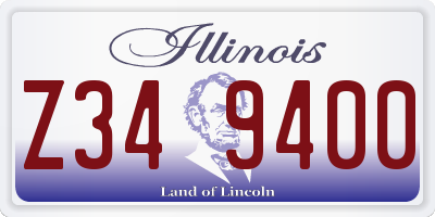 IL license plate Z349400
