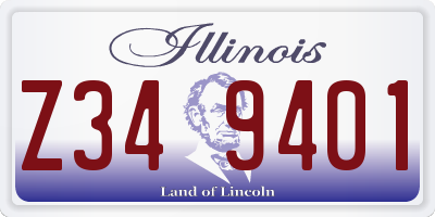 IL license plate Z349401