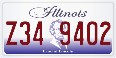 IL license plate Z349402