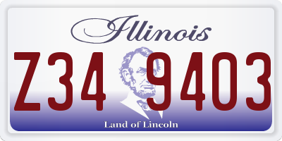 IL license plate Z349403