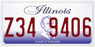 IL license plate Z349406