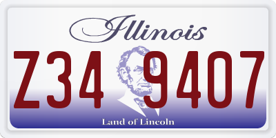 IL license plate Z349407