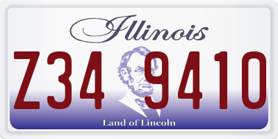IL license plate Z349410