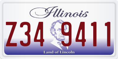 IL license plate Z349411