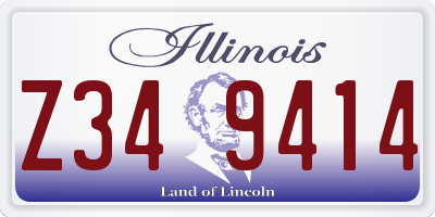 IL license plate Z349414