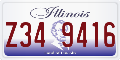 IL license plate Z349416