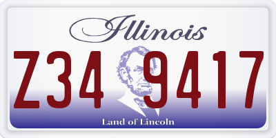 IL license plate Z349417