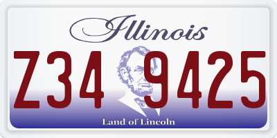 IL license plate Z349425