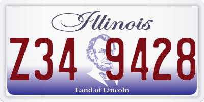 IL license plate Z349428