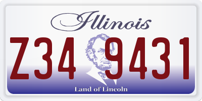 IL license plate Z349431
