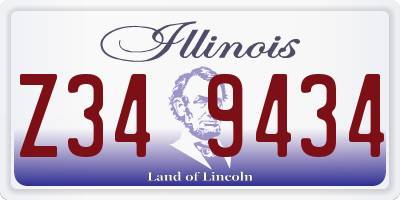 IL license plate Z349434
