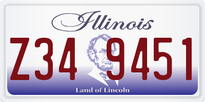 IL license plate Z349451