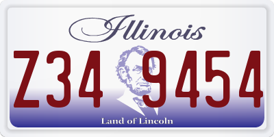 IL license plate Z349454