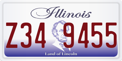 IL license plate Z349455