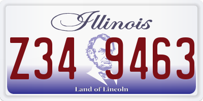 IL license plate Z349463