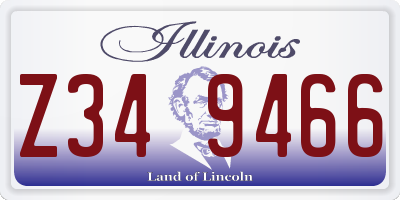 IL license plate Z349466
