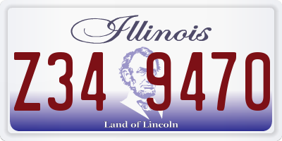IL license plate Z349470
