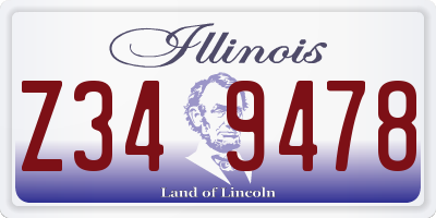 IL license plate Z349478