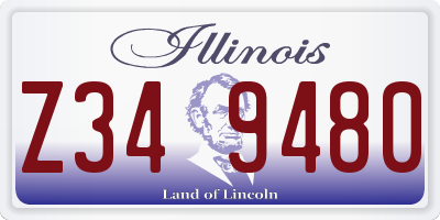 IL license plate Z349480
