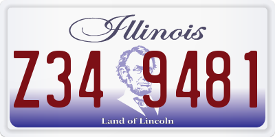 IL license plate Z349481