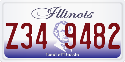 IL license plate Z349482
