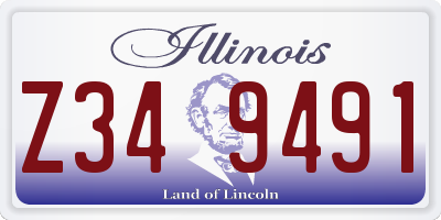 IL license plate Z349491