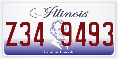 IL license plate Z349493
