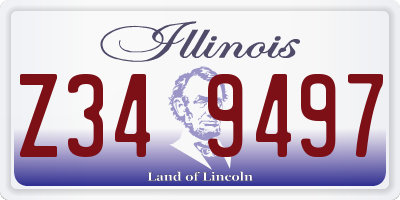 IL license plate Z349497