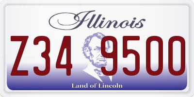 IL license plate Z349500