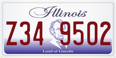 IL license plate Z349502