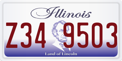 IL license plate Z349503
