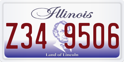 IL license plate Z349506