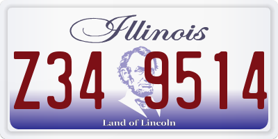 IL license plate Z349514