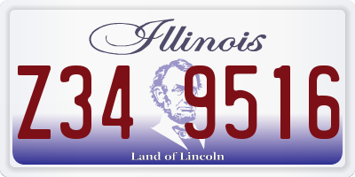 IL license plate Z349516
