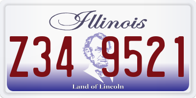 IL license plate Z349521