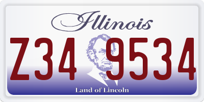 IL license plate Z349534
