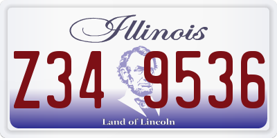 IL license plate Z349536