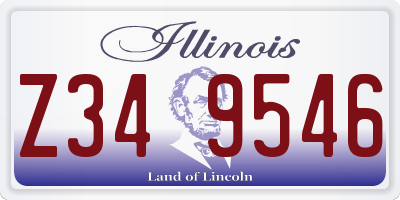 IL license plate Z349546