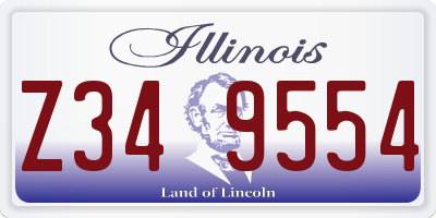 IL license plate Z349554