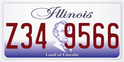 IL license plate Z349566