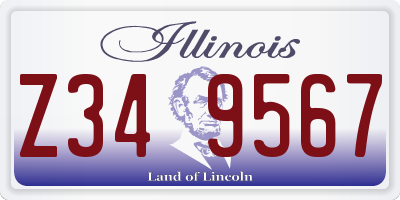 IL license plate Z349567