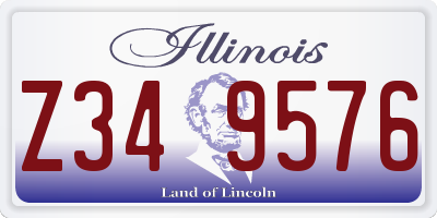 IL license plate Z349576